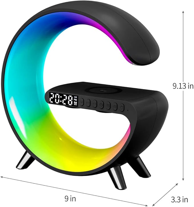 KDRL Bluetooth Speaker with Wireless Charger, RGB Lamp, Clock & App Control